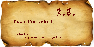 Kupa Bernadett névjegykártya