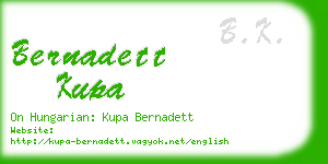 bernadett kupa business card